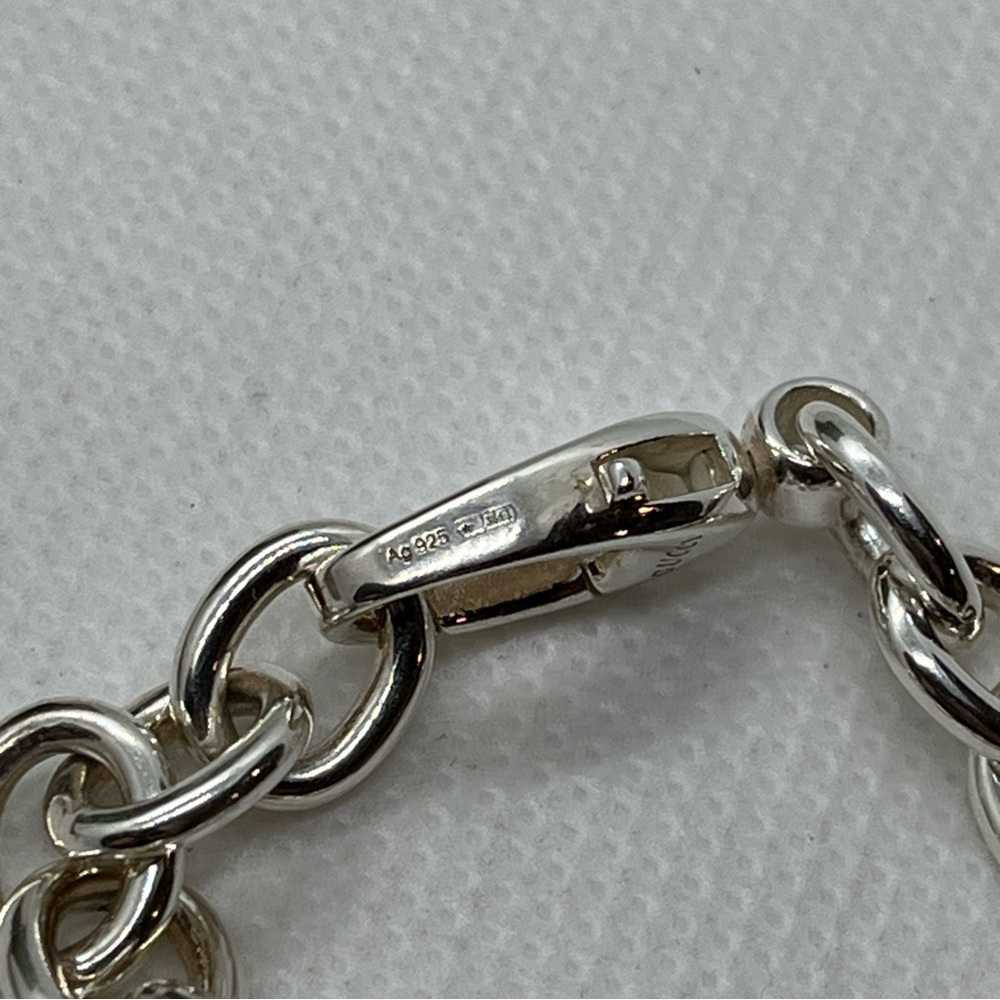 GUCCI Sterling Silver G Heart Charm Bracelet 925 Italy - Picture 7 of 10